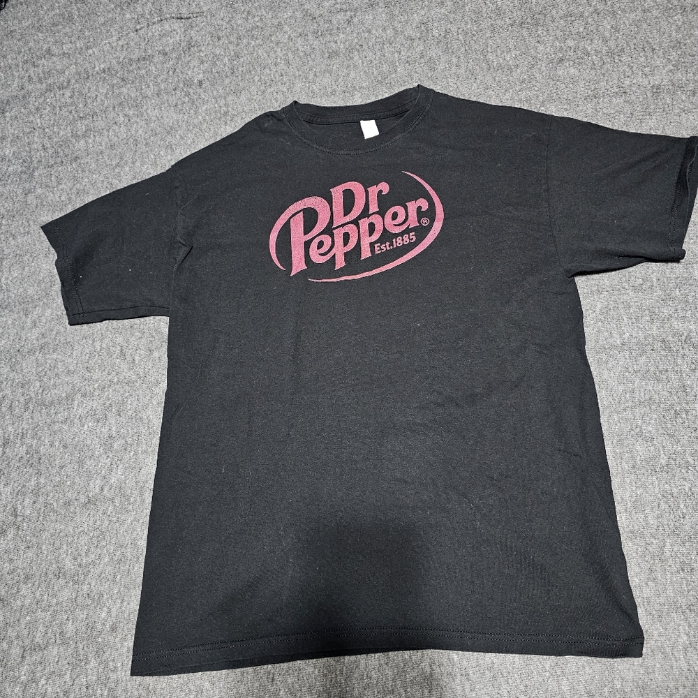 Dr Pepper Logo Graphic T-Shirt Black Large
